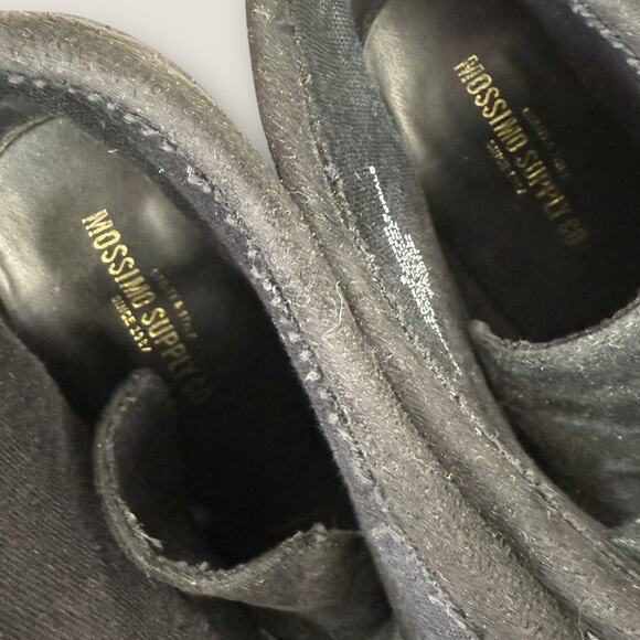 Mossimo Supply Co. Women 8 Black Ankle Bootie Faux Suede Fold Desert High Wedge - Picture 8 of 11